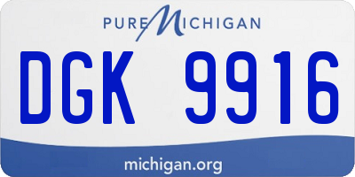 MI license plate DGK9916