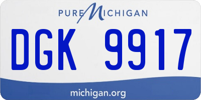 MI license plate DGK9917