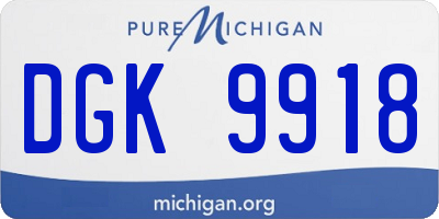 MI license plate DGK9918
