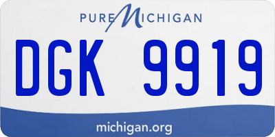 MI license plate DGK9919