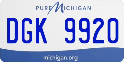 MI license plate DGK9920