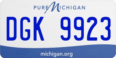 MI license plate DGK9923