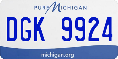 MI license plate DGK9924