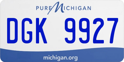MI license plate DGK9927