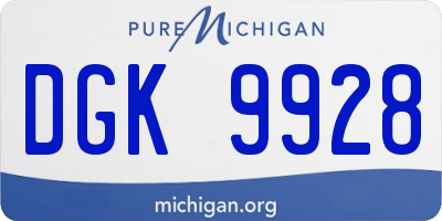 MI license plate DGK9928
