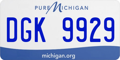 MI license plate DGK9929