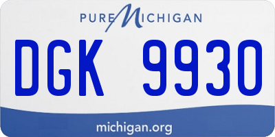 MI license plate DGK9930