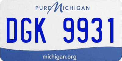 MI license plate DGK9931