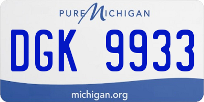 MI license plate DGK9933