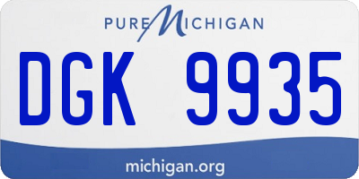 MI license plate DGK9935