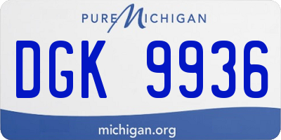 MI license plate DGK9936