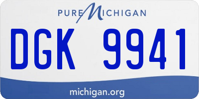 MI license plate DGK9941