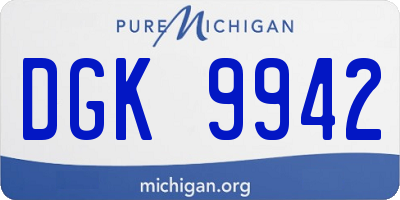 MI license plate DGK9942