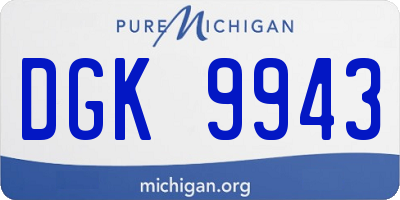 MI license plate DGK9943