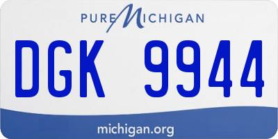 MI license plate DGK9944