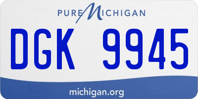 MI license plate DGK9945