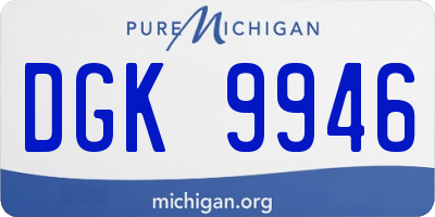 MI license plate DGK9946