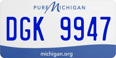 MI license plate DGK9947