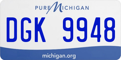 MI license plate DGK9948