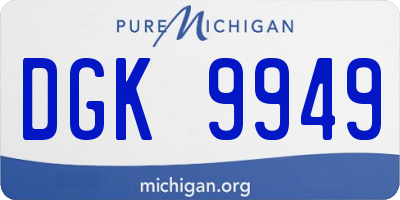 MI license plate DGK9949