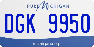 MI license plate DGK9950
