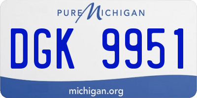 MI license plate DGK9951