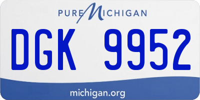 MI license plate DGK9952