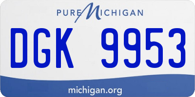 MI license plate DGK9953