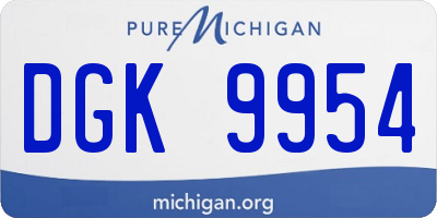 MI license plate DGK9954