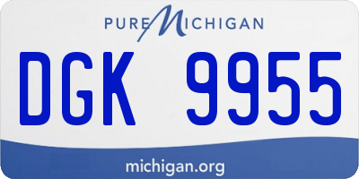 MI license plate DGK9955