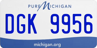 MI license plate DGK9956