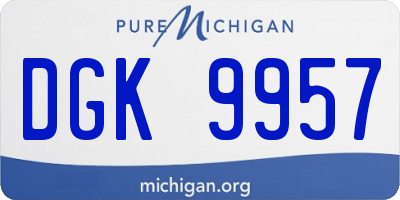 MI license plate DGK9957