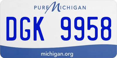 MI license plate DGK9958