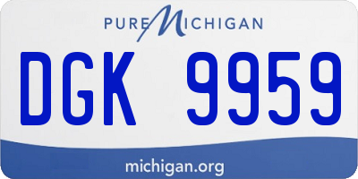 MI license plate DGK9959