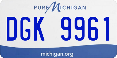 MI license plate DGK9961