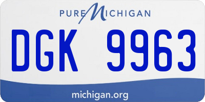 MI license plate DGK9963