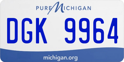 MI license plate DGK9964