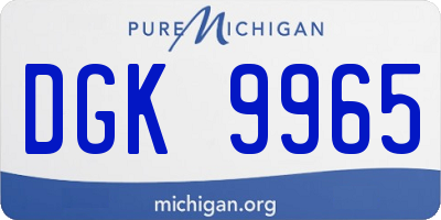 MI license plate DGK9965