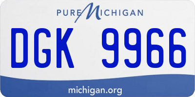 MI license plate DGK9966