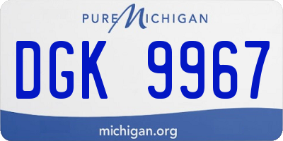 MI license plate DGK9967