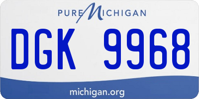 MI license plate DGK9968
