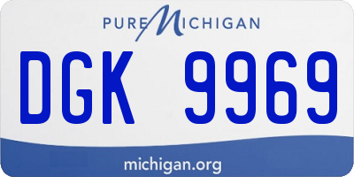 MI license plate DGK9969