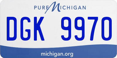 MI license plate DGK9970