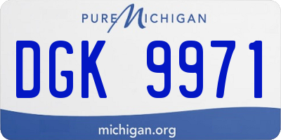 MI license plate DGK9971