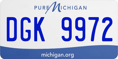 MI license plate DGK9972