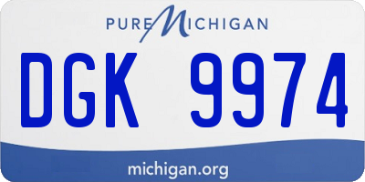 MI license plate DGK9974