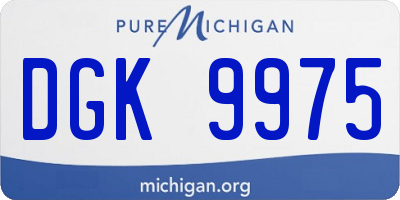 MI license plate DGK9975