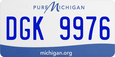 MI license plate DGK9976