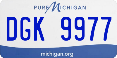 MI license plate DGK9977
