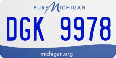 MI license plate DGK9978